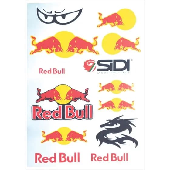 Cartela 13 Adesivos Compatível RedBull para Moto Bike Carro em Vinil Premium