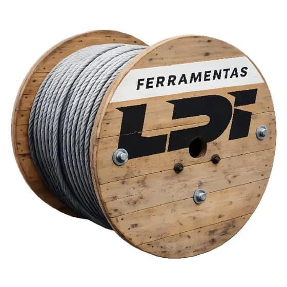 Cabo De Aço 200mts Alma de Fibra Galvanizado 5/32 Trd. 6x7 Plastificado