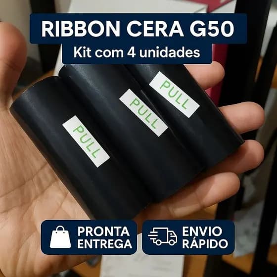 Kit 4 Ribbon Cera G50 110x74mm Super Premium - Argox - Zebra - Elgin - Impressora Térmica