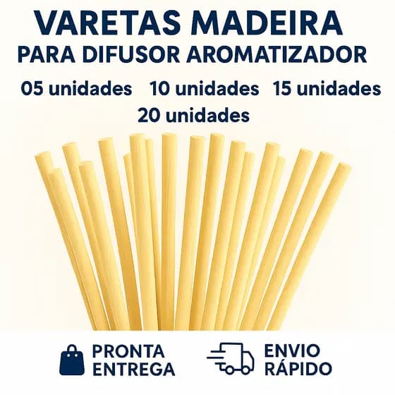 Varetas Difusor Palitos De Madeira - Aromatizador - Casa - Escritório - Perfume - Ambientes - Fibra