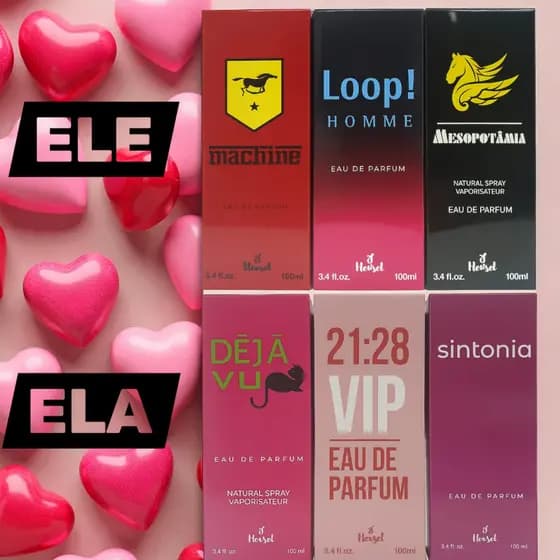 Kit com 6 Perfumes – 3 Femininos + 3 Masculinos | inspirados nas melhores fragrâncias importadas