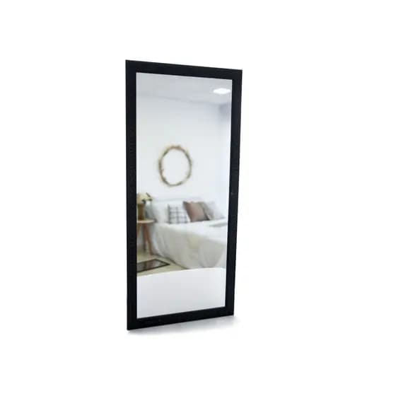 Espelho Com Moldura Na Cor Preta Para Pendurar Na Parede Sala Quarto Hall Lavabo Banheiro Metade Do Corpo Preto