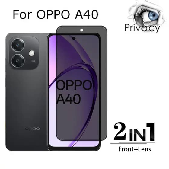 2 Em 1 Película Privacidade Para OPPO A40 Anti-EspionagemTemperado Espião 9D A60 A80 A5 A5X A3 A3X Pro 5G