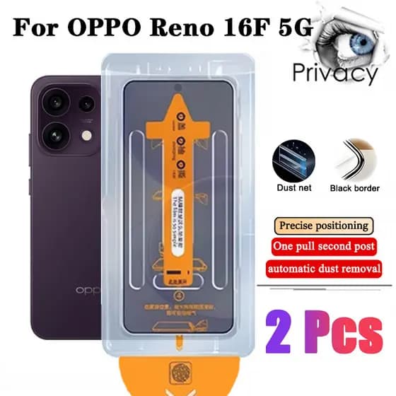 OPPO Reno 16F 5G 1-2 Pcs Protetor De Tela De Privacidade De Vidro Temperado Com Um Clique Para 14 15 16 A6 A6K A6S A6X A
