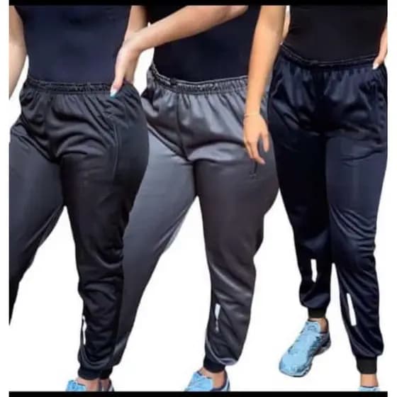 KIT 3 CALÇA JOGGER FEMININA COM ZÍPER