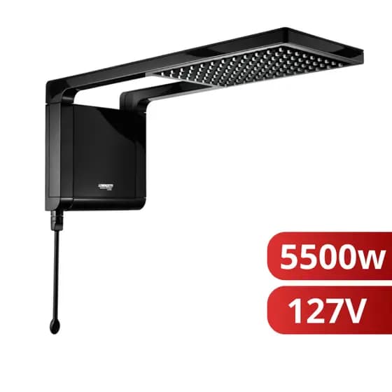 Chuveiro Elétrico Ducha Acqua Storm Ultra Preto 127v 5500w Lorenzetti