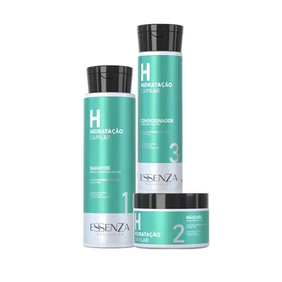 Kit Hidratação Capilar Essenza 3 Passos - Reposição Hidrica Capilar Argan Puro