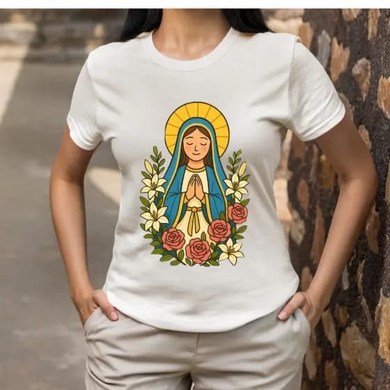 Camiseta Básica Nossa Sra. Aparecida | Camiseta básica | Camiseta feminina | Nossa Sra. Aparecida