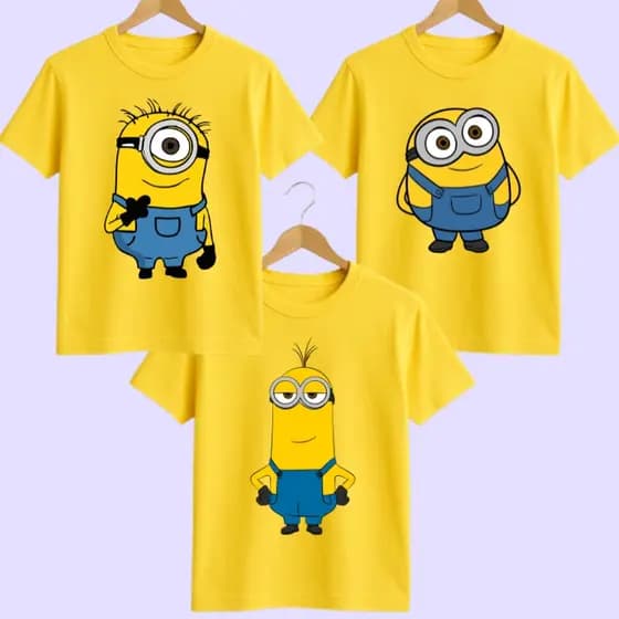 Kit 3 Camisetas Minions Camisa 100% Algodão Alta Qualidade