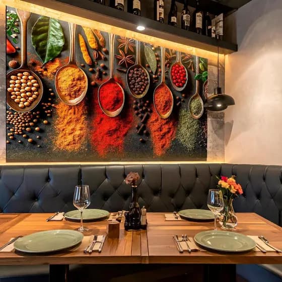 Quadro Decorativo Painel Colher Temperos Comida Sala Quarto Cafeteria 110x80