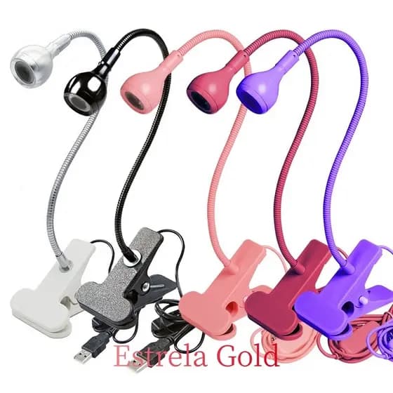 Mini Lâmpada Uv Led USB Flexível Metal Garra Seca Esmalte Nail Desing