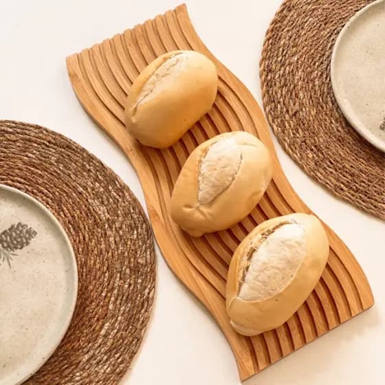 Tábua de bambu ondulada escandinava Minimalista