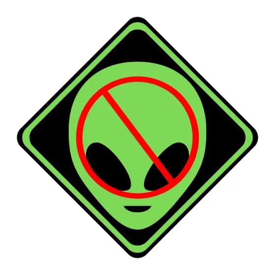 Placa Decorativa "Proibido Alien " Ecológica