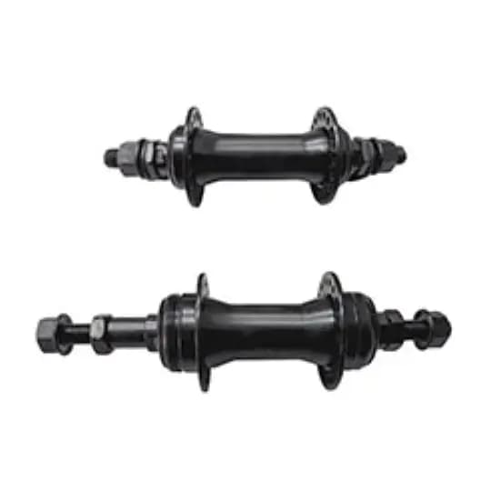 Par de Cubo aço preto com esfera dianteiro e traseiro 3/8 preto 36 furos com para freio v-brake
