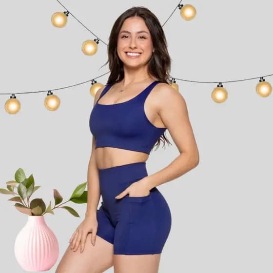 Conjunto Academia Feminino com Bolso – Short e Top Fitness