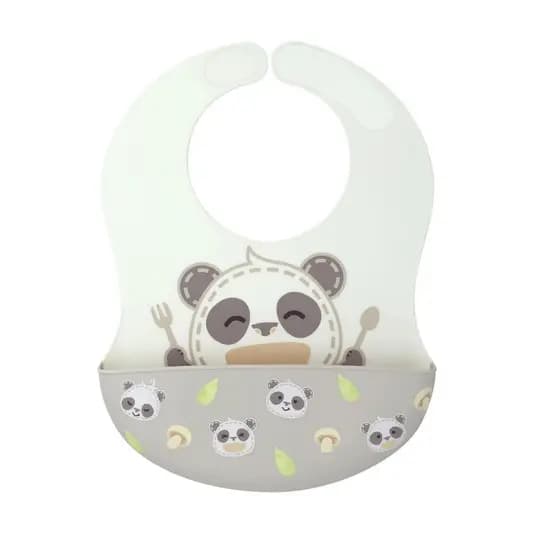 Babador Cobertura Total Panda Pebble Cinza Marcus & Marcus