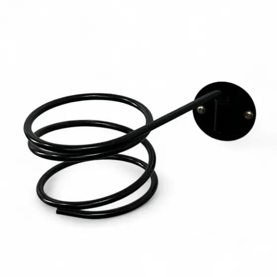 Suporte Para Secador De Cabelos Fixar Parede Aço Cor Preto