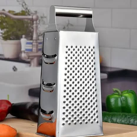 Ralador 21 cm Aço Inox 4 Faces Resistente Cozinha Para Verduras Legumes Queijo Multiuso1