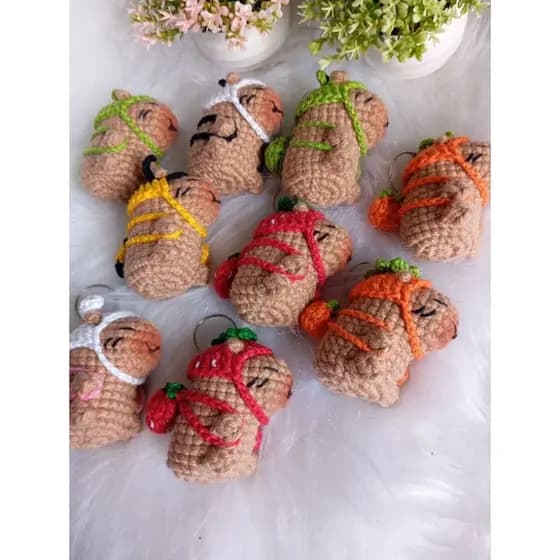 Capivara chaveiro de amigurumi / capivara kawai fofinha