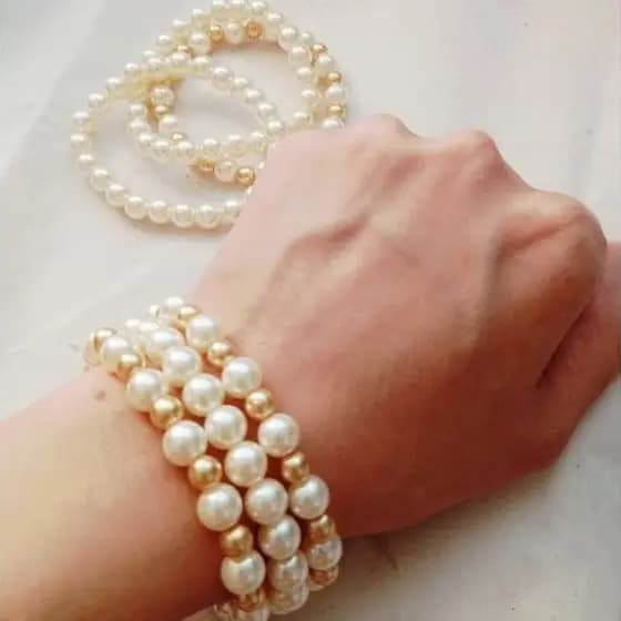 Pulseira de pérola 3 pulseiras de pérola