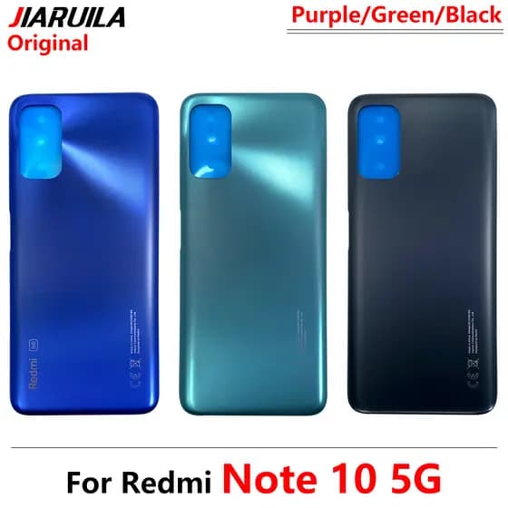 100% Original Para Redmi Note 10 5G Tampa De Vidro Traseiro De Substituição Da Porta Traseira Da Habitação Tampa Da Bate