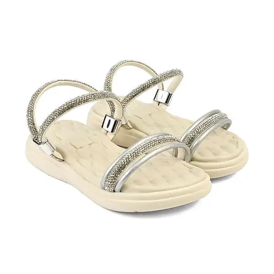 Sandália Chinelo Infantil Menina Ajuste Fácil Brilhante Strass Casual Verão Leve Macia Confortável