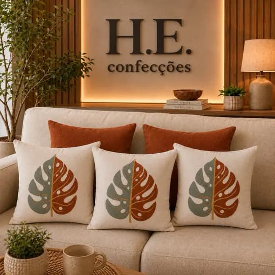 Kit 5 Capas de Almofadas 45x45cm Suede Pintadas - Decorativas e Sofisticadas