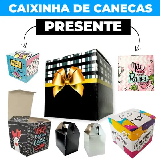 Caixinha de Presente para Caneca 350ml Personalizada Embalagem para Canecas Porcelana