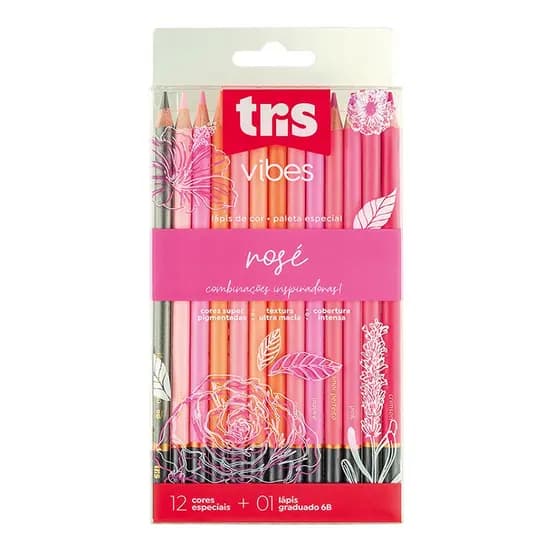 Lapis De Cor Vibes Tons Rose 12 Cores + 1 Lapis 6B