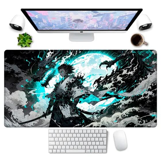 Mouse Pad Para Gamer Tapete de Mesa Vários Modelos Dragão e Samuray e Tamanhos