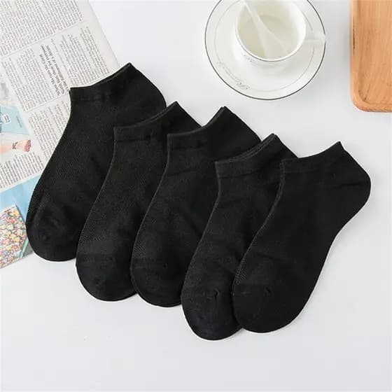 Kit 3 Pares Meia Soquete Cano Curto Preta Algodão Feminina Masculina