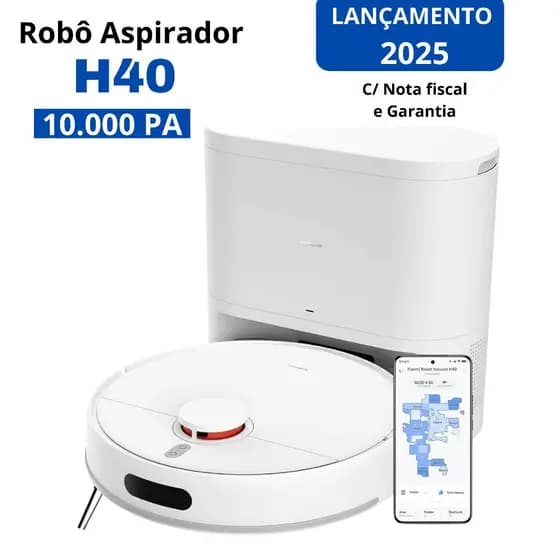 Robô Aspirador H40 – 10000Pa, Mapeamento a Laser, Autoesvaziamento, 2 em 1 Limpeza completa