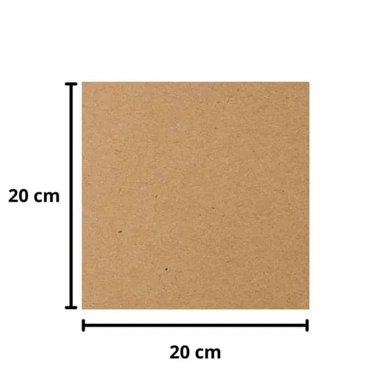 Placa MDF Cru A4 20x20cm 20 Unid 3mm Artesanato e Quadros