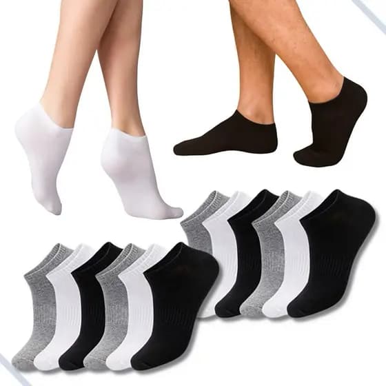 Kit Com 3, 6 e 12 Pares De Meias Lisas Soquete Unissex Cano Curto