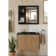 Gabinete de Banheiro Stilo com Cuba e Espelheira Conjunto