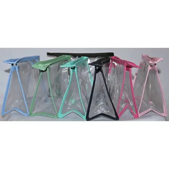 Necessaire Kit 10 peças plástico cristal zíper varias cores