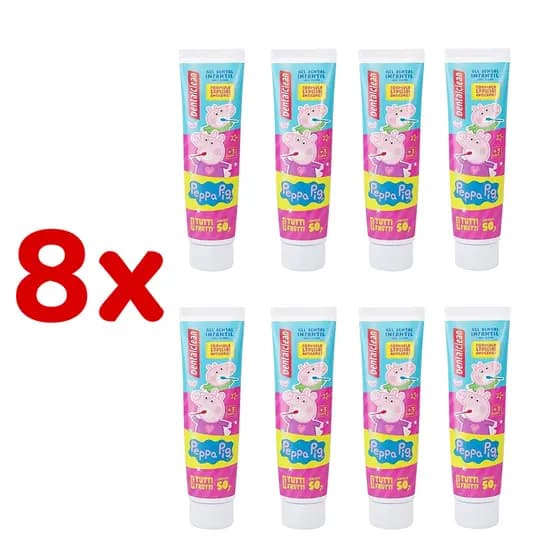 Kit C/8 Creme Dental Infantil Peppa Pig Com Flúor 50g