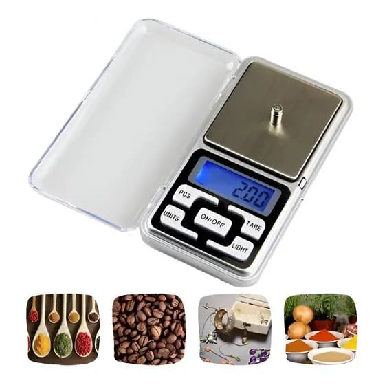 Mini Balança Digital de Mão | Alta Precisão 0,1g a 500g, Resina Portátil para Cozinha e Pesagem