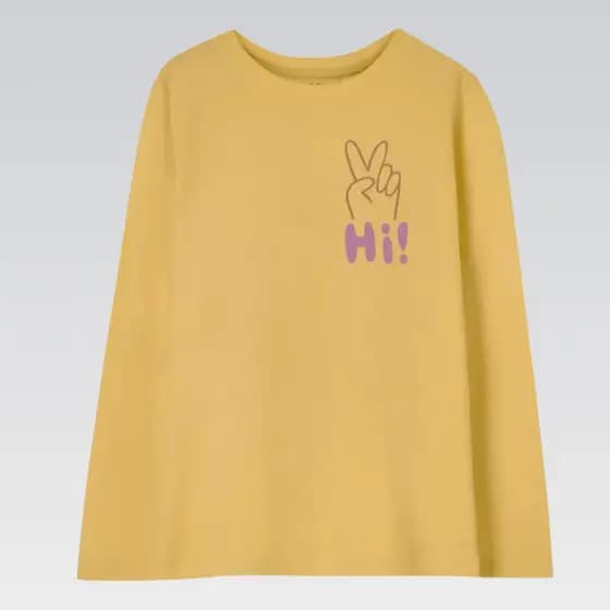 Camiseta Infantil Menina Manga Longa Conforto Diário Hering