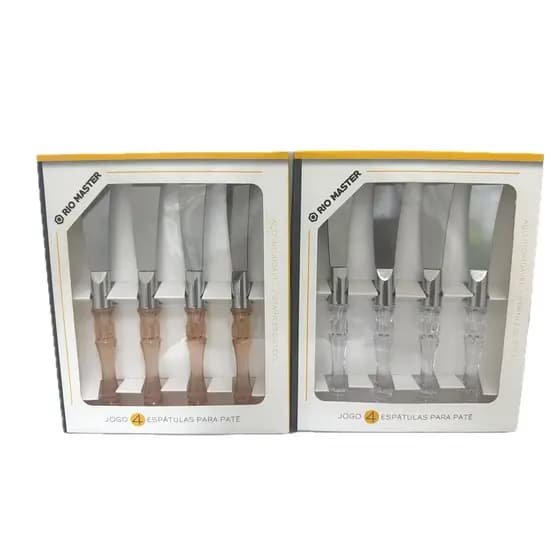 Kit Jogo 4 Faca De Manteiga Espátula Passador Margarina Patê Geleia Requeijão De Aço Inox Alta Qualidade Envio Imediato