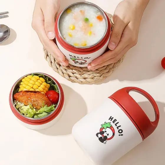 (duyonglin111) Lancheira Térmica De 460ml Em Aço Inoxidável 304 À Prova De Vazamento Para Alimentos Frasco Térmico Portá