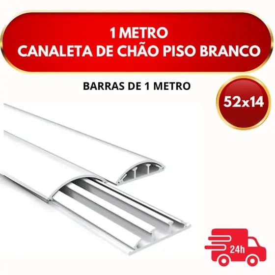 1 Metro Canaleta Branca De Chao Canaleta Piso 52x14x Branca
