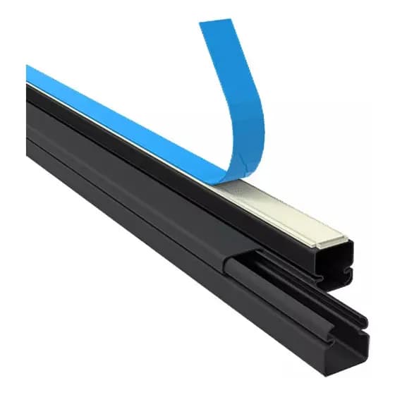 9 Metros Canaleta Preta 10x10mm Fina Fininha Cabo Escond Fio