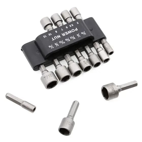 Jogo 14 Bits Soquete Canhão Sextavado Profissional - Encaixe 1/4" Parafusadeira - Kit 5 a 12mm