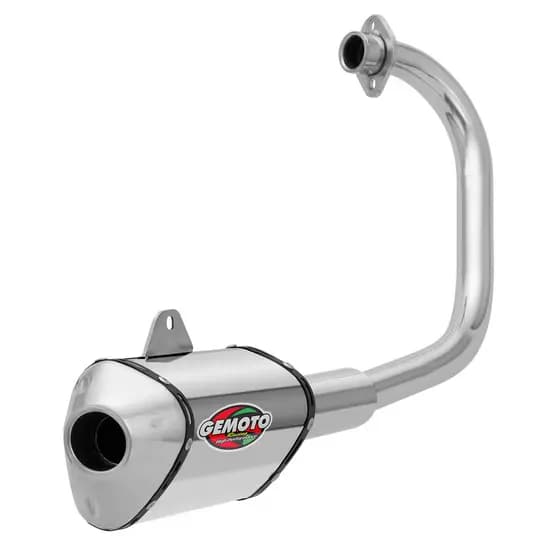 Escapamento Esportivo Gemoto Racing 3 Trioval curva Cromada Compatível C/ Moto Titan 150 Esd 2004/08