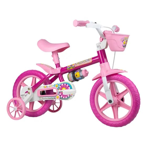 Bicicleta Infantil Nathor Aro 12 Modelo Flower