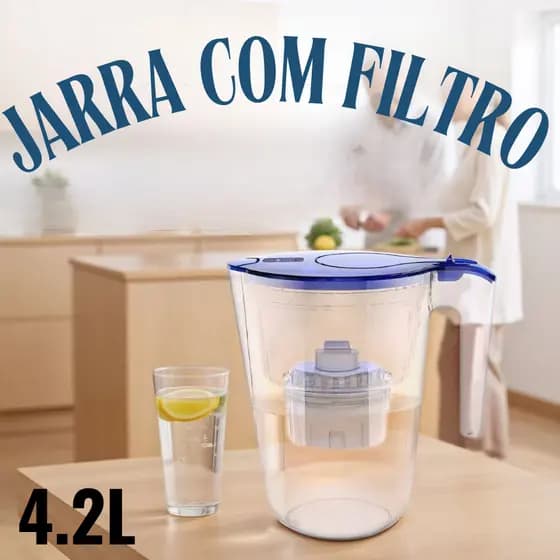 Jarro com Filtro de Água 4.2 Litros – Pureza, Saúde e Sabor para o Seu Dia a Dia