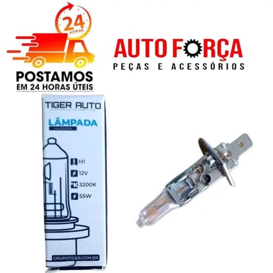 LÂMPADA H1 12V 55W 3200K HALÓGENA TIGER AUTO