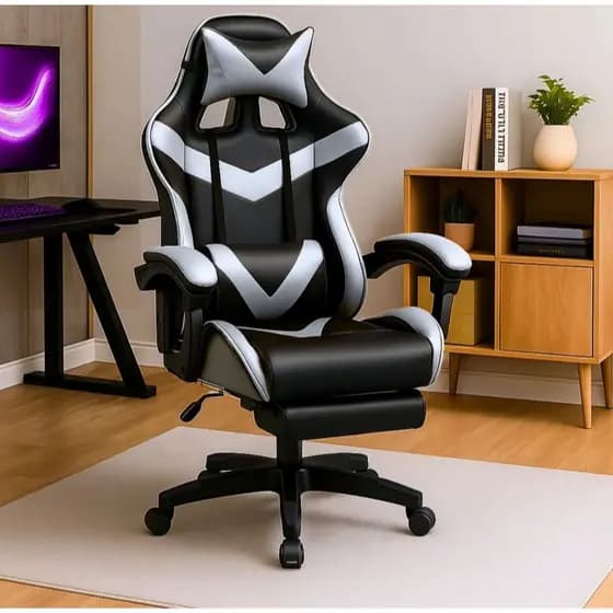 Cadeira Gamer Ergonômica - Escritório, Casa e Universitário com Reclinação e Altura Ajustável