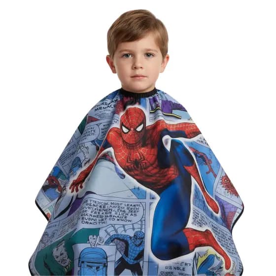 Capa Corte Infantil Profissional Microfibra HOMEM-ARANHA